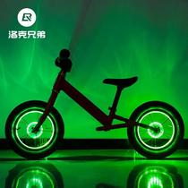 Childrens balance bike flower drum light bicycle hub mountain bike hot wheels light wheel flash decoration night riding accessories