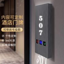 Hotel guest room customized room number high-end electronic door display smart sign B&B hotel LED luminous door number
