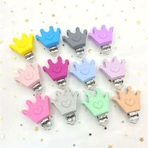 3Pcs Silicone Crown Pacifier Clips Food Grade Silicone DIY B