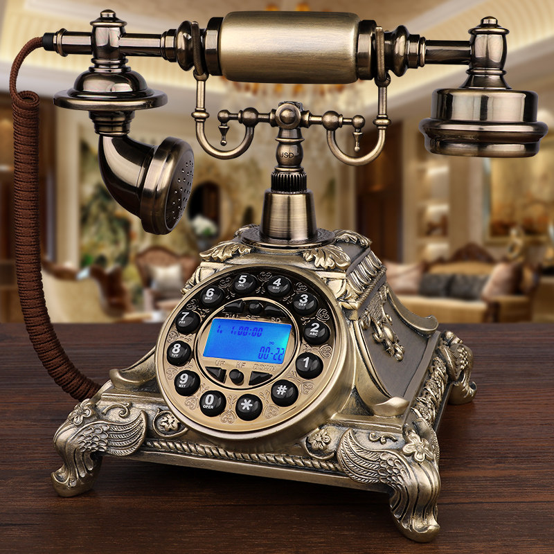 Antique telephone set European style retro old style rotating European and American style pastoral home wireless card telephone landline