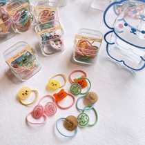 New Korean version of childrens cartoon acrylic hairpin little girl boxed hair tie baby hair elastic band