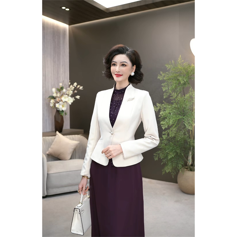 2026 Spring Elegant High-Quality High-Density Tr Twill Anti-Wrinkle Spring and Autumn Versatile Blazer Jacket Wf2112