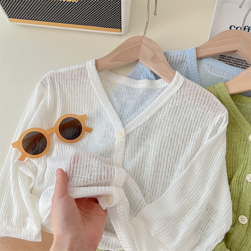 夏季儿童空调衫，超薄竹节棉潮女宝宝外套，如何选？