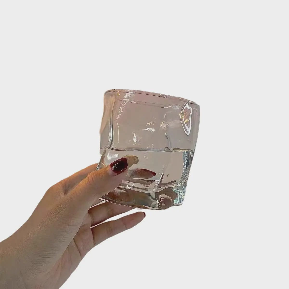 Twisting Cup, Creative Ins-Style Origami Cup, Internet-Famous Whiskey Beer Cup, Crystal Glass Cup, Uniquely Shaped Water Cup, High Aesthetic Value