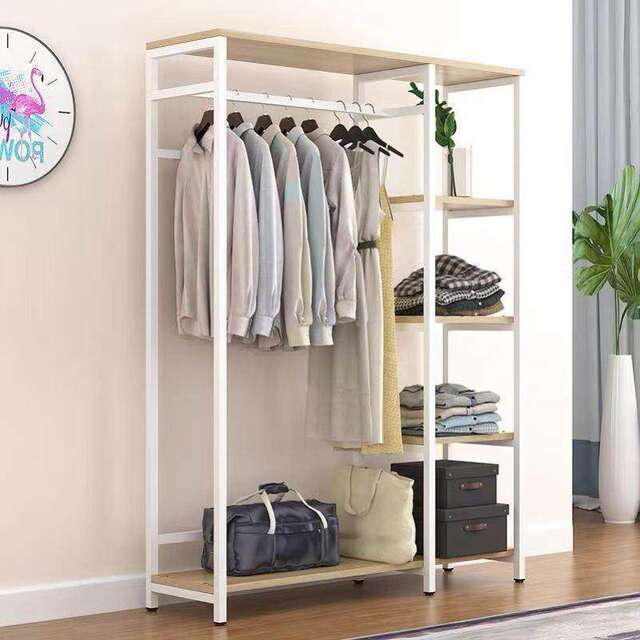 Clothes rack floor-standing vertical clothes hanger open wardrobe simple storage clothes hanger multi-layer iron storage rack