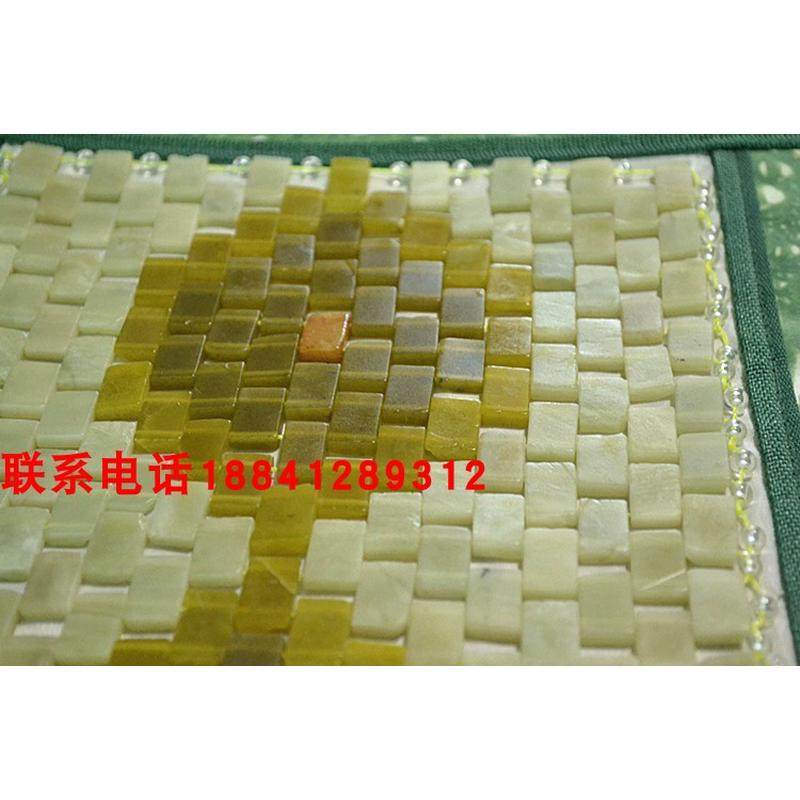 天然岫玉枕头保健枕玉石长方形单人枕巾宫廷玉枕垫菱型图案