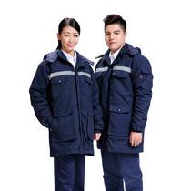 Work cotton clothes red cotton clothes with reflective strips anti-static winter cold-proof work clothes all numbers can be embroidered