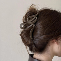 Wave Frosted Maillard Clip Womens 2024 New High-end Large Hair Clip Back of the Head Shark Clip Headgear