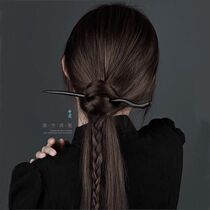 Retro black wood ancient style hairpin simple modern high-end wooden hairpin daily hairpin wood handmade hairpin for women