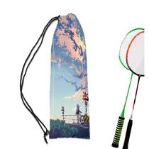 New printed high-looking anime two-dimensional badminton racket bag drawstring drawstring single shoulder badminton racket bag