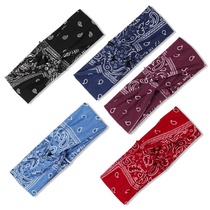 Bohemian cashew print headband casual vacation hair accessories makeup face wash hair band cross wide edge