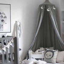 ins Nordic style spire childrens room dome mosquito net blackout baby room bed net pure cotton bed curtain childrens tent trendy