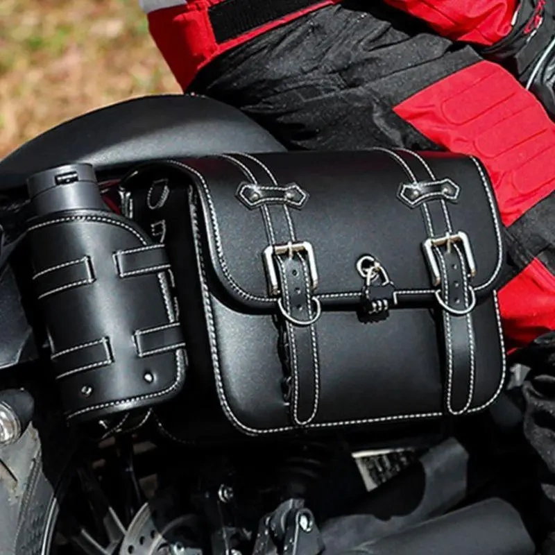 Retro Motorcycle Waterproof Side Bag Saddle Side Bag Motorcycle Pedal Rear Trunk Camel Shoulder Bag Travel Bag