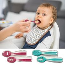 Baby Spoons Set 2Pcs Teething Spoon Self Feeding Weaning Spoon