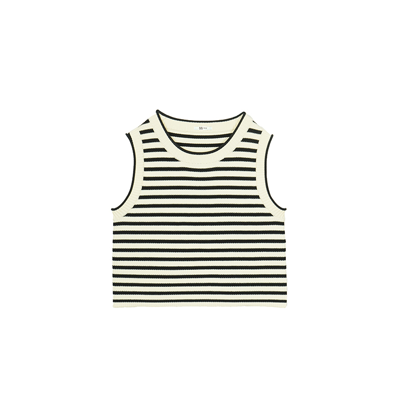 [Clearance, No Returns/Exchanges] Pinz How Striped Slim Fit Sleeveless Sweater Vest Top