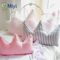 Crown princess style bedside cushion large backrest removable and washable childrens room ins decorative plush pillow