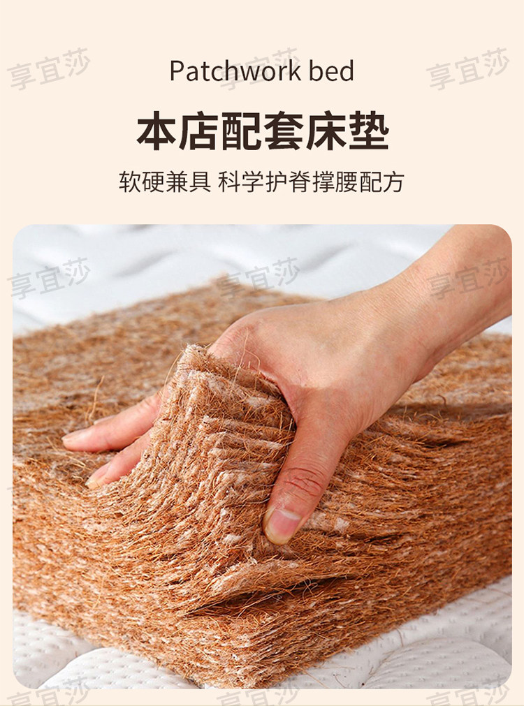 儿童拼接床 铁艺儿童拼接床 可升降护栏 奶油白色现代简约儿童床设计