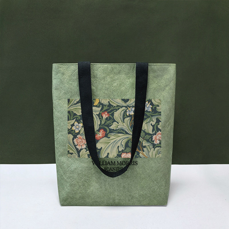 Custom Tyvek Paper Bag Oil Painting Style Minimalist Eco-Friendly Tote Bag Shoulder Crossbody Commuter Bag With Logo Printing
