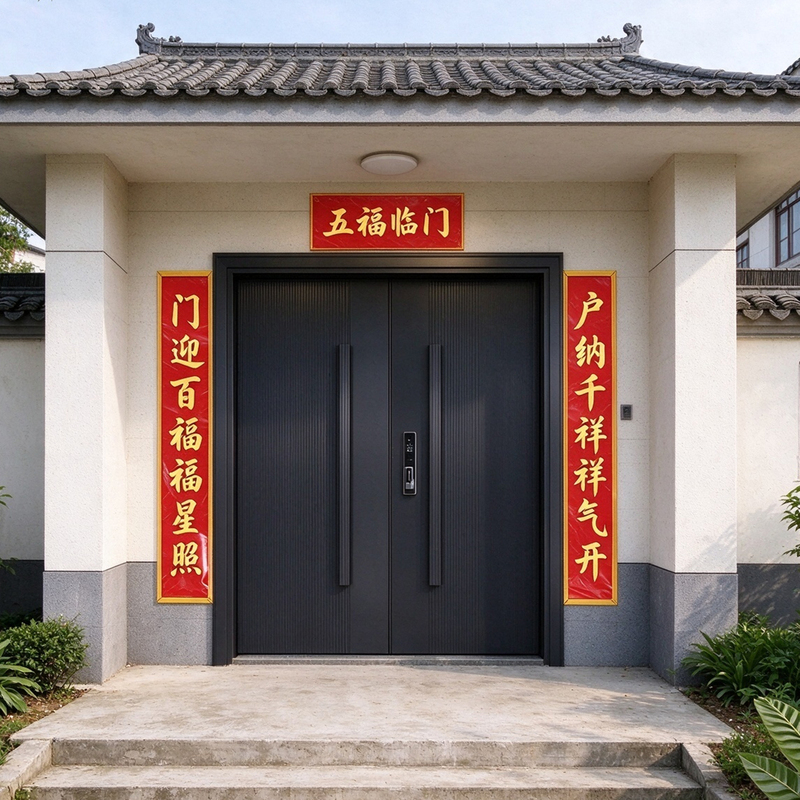 2027 New Model Couplet Decorative Frame Rural New Year Couplet Frame Custom Villa Door Aluminum Alloy Couplet Frame Mounting