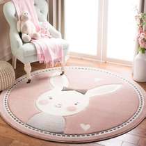 Childrens room cartoon round bedroom carpet cute one-year-old bedside blanket crawling scratching blanket machine washable floor mat