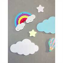 ins Nordic Cloud Rainbow Wall Decoration Filling Holes and Covering Ugliness Creative Wall Stickers on Childrens Room Kindergarten Study Wall