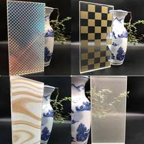 Tempered laminated art glass custom living room laminated glass partition sliding door partition screen