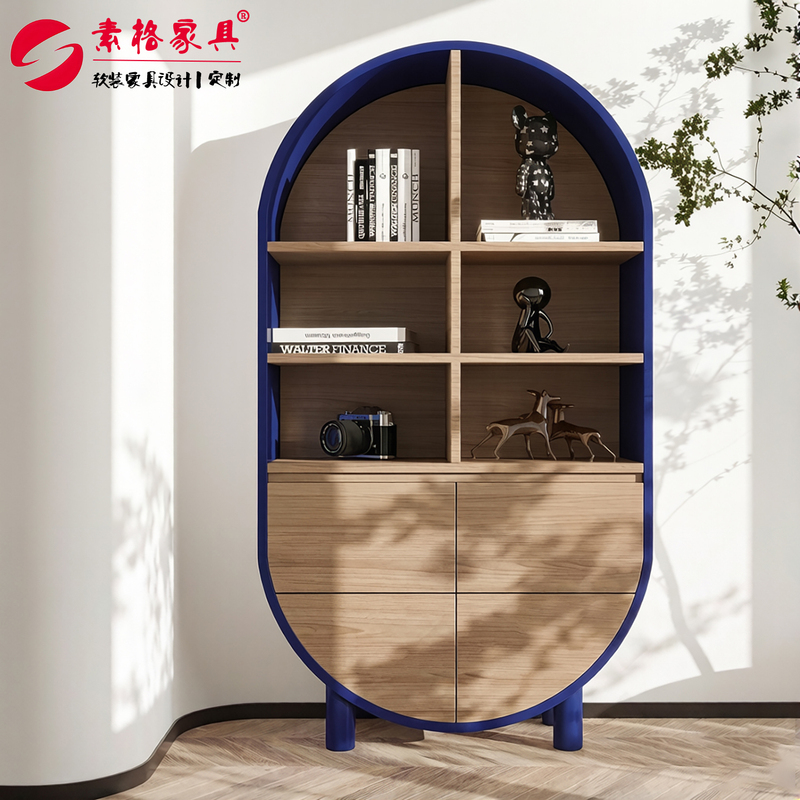 Minimalist Style Irregular Bookshelf Solid Wood Multi-Layer Board Geometric Bookcase Bookshelf Standing Cabinet Storage Display Cabinet Designer Model Minimalist Style Irregular Bookshelf Solid Wood Multi-Layer Board Geometric Bookcase Bookshelf Standing Cabinet Storage Display Cabinet Designer Model