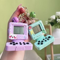 Game console mini handheld Tetris keychain bag pendant nostalgic handheld childrens toys