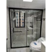 One-line shower partition extremely narrow dry and wet separation glass stainless steel bathroom shower room sliding door bathroom bath screen