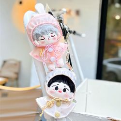 可爱10cm娃衣雨衣棉花娃娃衣服可爱透明雨衣玩偶娃衣外出