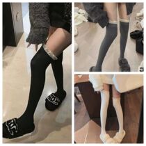 Pure Desire College Style Lace Over-the-Knee Socks Feminine Long Legs Retro Splicing Stockings Autumn and Winter Princess JK Socks
