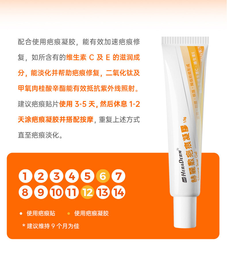 товар из китая heraderm赫丽敷剖腹产疤痕贴增生疤痕恢复凝胶三层丽森卡疤痕贴