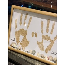 10-inch beach handprint photo frame couple handmade diy new creative homemade family graffiti commemorative ornaments decoration