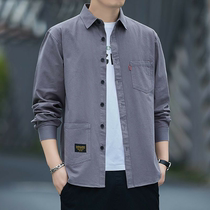Mens high-end cotton loose-fitting shirts mens long-sleeved casual work shirts spring and autumn jackets mens fashion trends