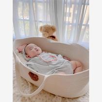 Korean baby hand basket mobile portable newborn car sleeping cradle cradle baby safe sleeping bed