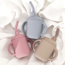 Portable Baby Feeding Cups Kids Learning Drinkware Liquid Fe