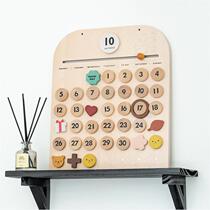 Korean ins customized beech wood perpetual calendar cognitive board childrens room decoration educational toys desktop ornaments