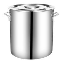 Soup pot household stainless steel thickened commercial oil barrel stainless steel soup barrel with lid round barrel brine barrel large capacity pot bucket