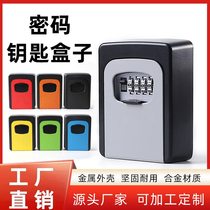 Decoration password key box security door cats eye wall-mounted spare key password box construction site door without punching