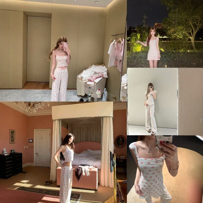 American Skims In-Stock Valentine's Day Heart Logo Printed Tank Top Shorts Short-Sleeve T-Shirt Dress Long Pants Set American Skims In-Stock Valentine's Day Heart Logo Printed Tank Top Shorts Short-Sleeve T-Shirt Dress Long Pants Set