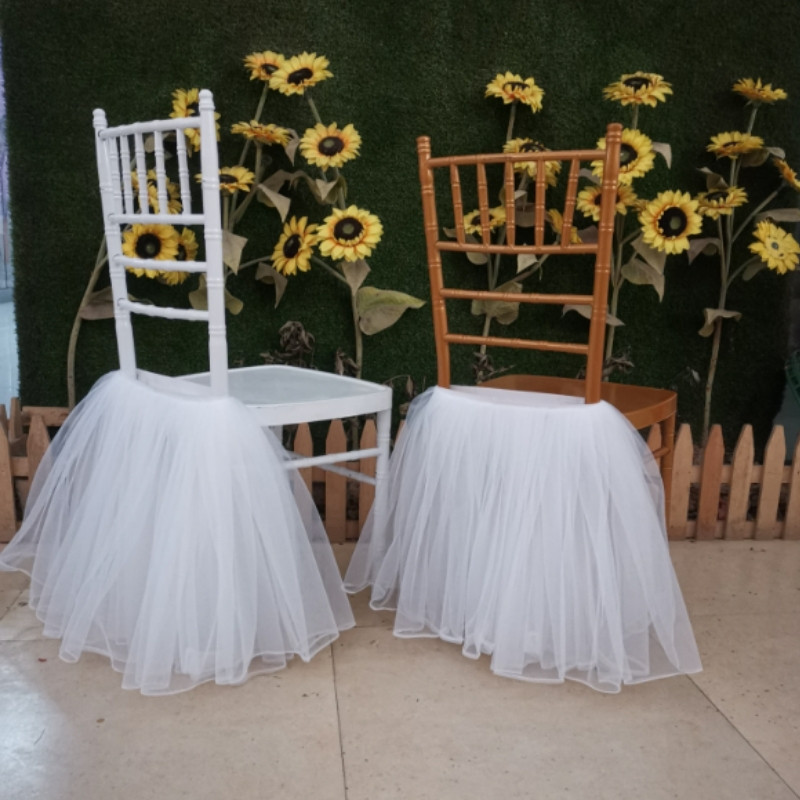Wedding bamboo chair Chair back yarn Chair back flower Wedding props background yarn Curtain suspended ceiling yarn Stage skirt Wedding decoration yarn