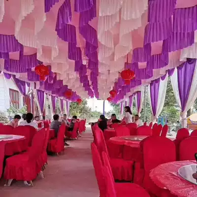 Wedding banquet event tent shed gauze curtain decoration curtain Outdoor greenhouse tent Hi shed decoration suspended ceiling curtain