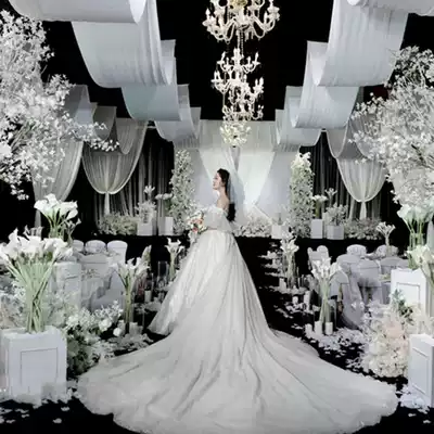 Wedding milk silk elastic cloth hanging ceiling gauze mantle pumpkin top mantle wedding background gauze wedding wave hanging ceiling decoration