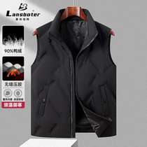 2024 Simple and Versatile Down Vest Mens Autumn and Winter New Outdoor Warm Vest 90 White Duck Down Outer Wear Waistcoat