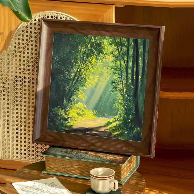 Forest Hanging Painting, Forest-Style Landscape Photo Frame, Tyndall Effect, Green Abstract Art, Healing Living Room Decorative Painting Forest Hanging Painting, Forest-Style Landscape Photo Frame, Tyndall Effect, Green Abstract Art, Healing Living Room Decorative Painting
