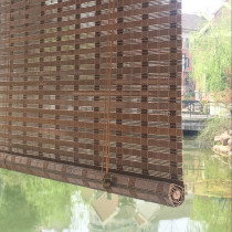 Bamboo curtains blackout customized bamboo curtain rolling door sunshade partition balcony hotel tea room B&B restaurant high-end