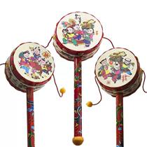 Rattle baby toy old-fashioned rattle children can chew the wave drum baby three months old hand drum