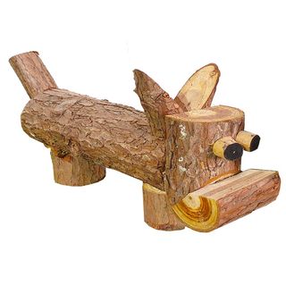 小型创意木头小猪原木手工制作木偶农I田稻田主题劳动者背景木头