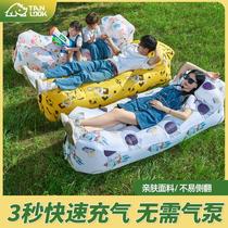 Outdoor lazy inflatable sofa folding portable air bed picnic camping supplies mattress air bed free of inflating