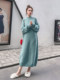 Yellow over-the-knee long fashionable soft thick sweater dress autumn and winter round neck pullover loose knitted dress popular style